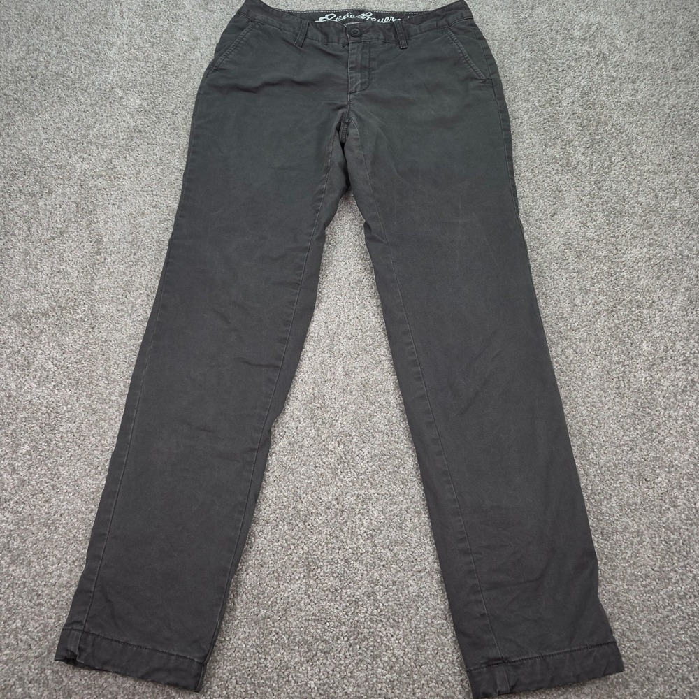 Eddie Bauer Lined Legend Stretch Boyfriend Relaxed Leg Pants Dark Gray Womens 2
